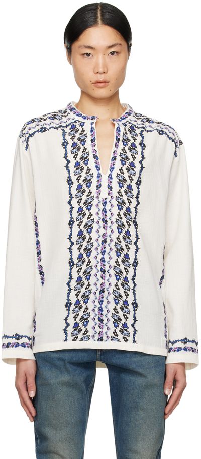 Isabel Marant Cikariah Shirt In White Linen