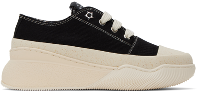 STELLA MCCARTNEY BLACK LOOP CANVAS LOW-TOP SNEAKERS