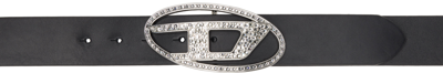 Diesel Black B-1dr Strass Belt In T8013