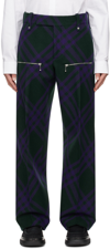 BURBERRY GREEN & PURPLE CHECK TROUSERS