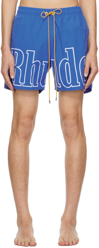 Rhude Blue Printed Swim Shorts