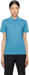 ZEGNA BLUE EMBROIDERED POLO