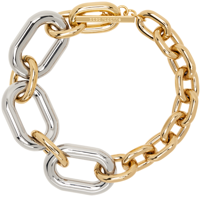 Rabanne Xl Link Two-tone Chain Necklace In M715 Gold / Silver
