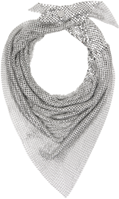 Rabanne Silver Pixel Scarf Necklace In P040 Silver