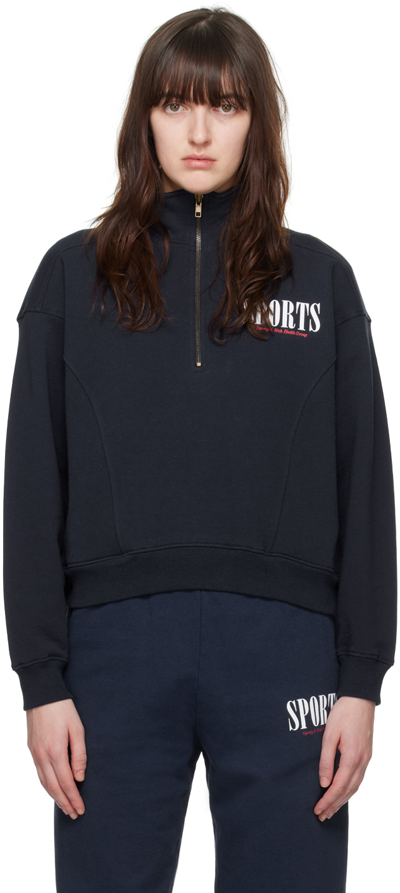 Sporty And Rich Navy 'sports' Sweatshirt
