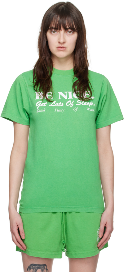 Sporty And Rich Be Nice T-shirt Green In Verde
