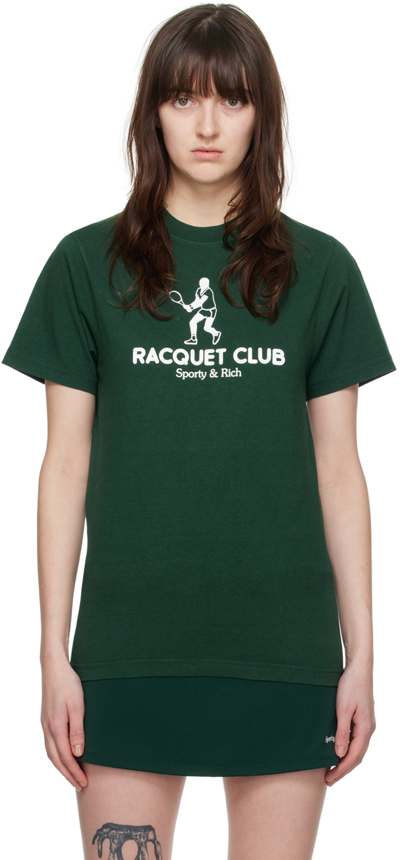 Sporty And Rich Green Backhand T-shirt In Forest