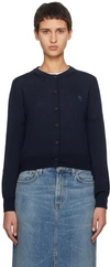 MAISON KITSUNÉ NAVY BOLD FOX HEAD PATCH CARDIGAN