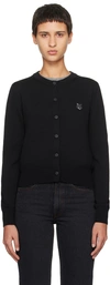 MAISON KITSUNÉ BLACK BOLD FOX HEAD PATCH CARDIGAN