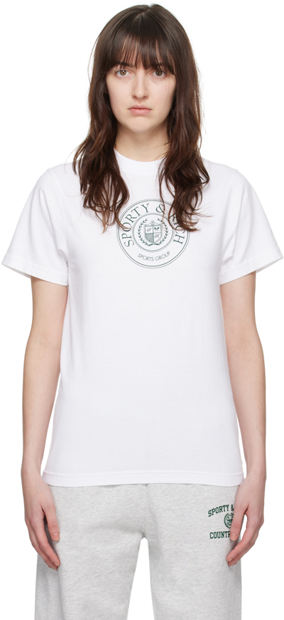 Sporty And Rich White Connecticut Crest T-shirt
