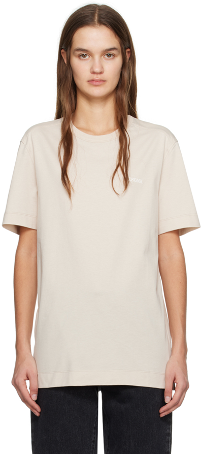 Zegna White Embroidered T-shirt