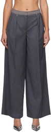 REMAIN BIRGER CHRISTENSEN GRAY TWO-COLOR TROUSERS