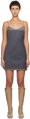 REMAIN BIRGER CHRISTENSEN GRAY TWO COLOR MINIDRESS