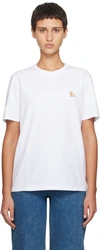 Maison Kitsuné White Chillax Fox Patch T-shirt In P100 White