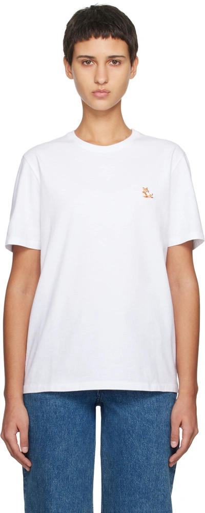 MAISON KITSUNÉ WHITE CHILLAX FOX PATCH T-SHIRT