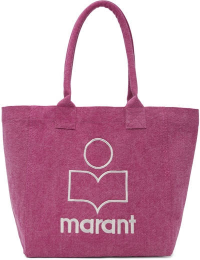 Isabel Marant Small Yenky Canvas Tote Bag In Pink & Purple