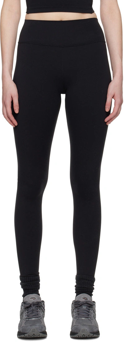 Sporty And Rich Logo-print Elasticated-waistband Leggings In Black