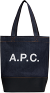 Apc Multicolor Denim And Fabric Axel Shoulder Bag In Iak Dark Navy