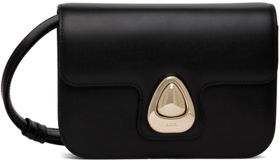 Apc A.p.c. Structured Cowhide Leather Shoulder Bag In Black
