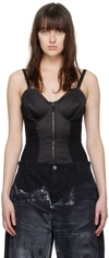 Jean Paul Gaultier The Iconic Cone-bra Bodysuit In 00 Black