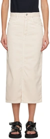 ISABEL MARANT OFF-WHITE TILAURIA DENIM MIDI SKIRT