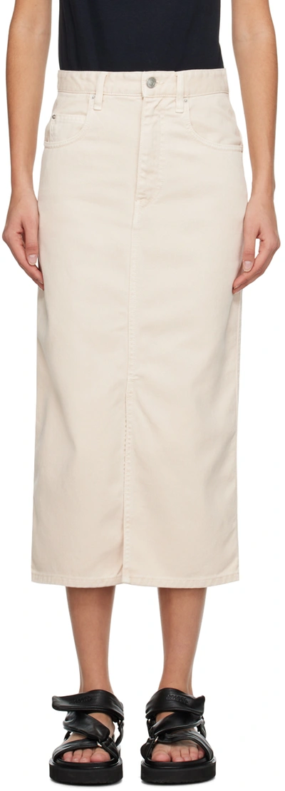 Isabel Marant Vestiare Tilauria Denim Midi Skirt In Ecru In Beige