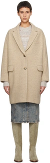 ISABEL MARANT ÉTOILE BEIGE & WHITE LIMIZA COAT