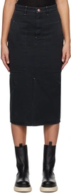 Isabel Marant Étoile Black Flozia Denim Midi Skirt In 02fk Faded Black