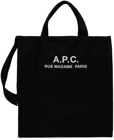 A.p.c. Recovery Logo Printed Shopping Bag In Lzz Black