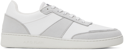 Apc White & Gray Plain Sneakers In Aab White