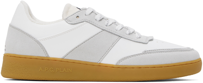 Apc A.p.c. Two-tone Synthetic Leather Plain Sneakers In White