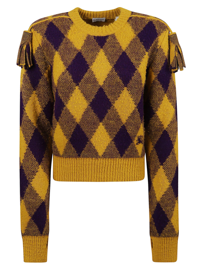 Burberry Check Jumper In Pear Ip Pattern