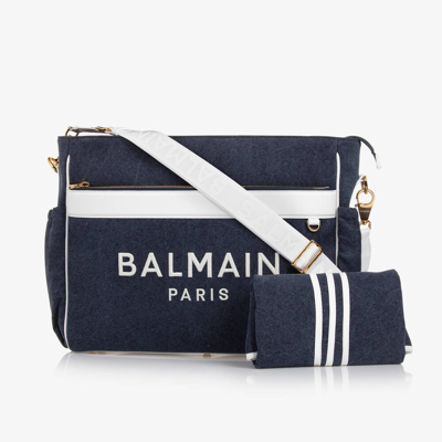 Balmain Navy Blue Cotton Baby Changing Bag (45cm)