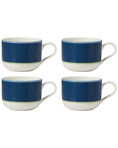 Kate Spade New York Set Of 4 Make It Pop Blue Mugs