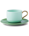 Kate Spade New York Make It Pop Cup Saucer Set In Green