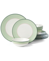 Kate Spade New York Make It Pop 12 Piece Dinnerware Set In Green