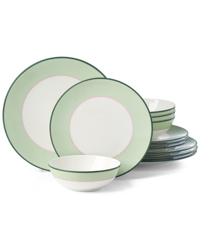 Kate Spade New York Make It Pop 12 Piece Dinnerware Set In Green