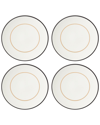 KATE SPADE KATE SPADE NEW YORK SET OF 4 MAKE IT POP WHITE ACCENT PLATES