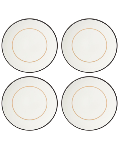 KATE SPADE KATE SPADE NEW YORK SET OF 4 MAKE IT POP WHITE ACCENT PLATES