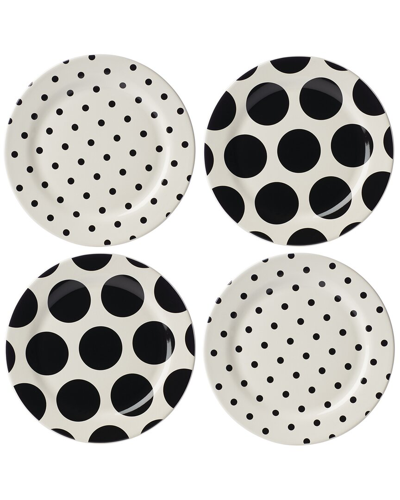 Kate Spade New York Set Of 4 On The Dot Assorted Accent Plates In White