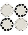 KATE SPADE KATE SPADE NEW YORK SET OF 4 ON THE DOT ASSORTED DINNER PLATES