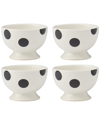 KATE SPADE KATE SPADE NEW YORK SET OF 4 ON THE DOT ASSORTED FOOTED DESSERT BOWLS