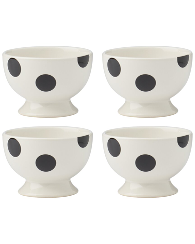 Kate Spade On The Dot 4-piece Dessert Bowl Set In White