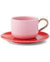 Kate Spade New York Make It Pop Cup Saucer Set In Pink