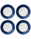 Kate Spade New York Set Of 4 Make It Pop Blue Accent Plates In Navy