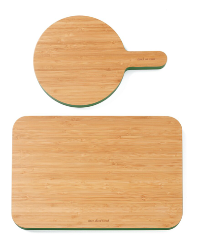 Kate Spade New York Set Of 2 Knock On Wood Cutting Boards In Green