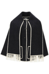 Totême Toteme Embroidered Scarf Jacket In White, Grey