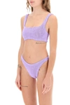 Hunza G Xandra Square Neckline Bikini Set In Purple