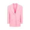 Magda Butrym Oversize Silk Blend Cady Blazer In Pink & Purple