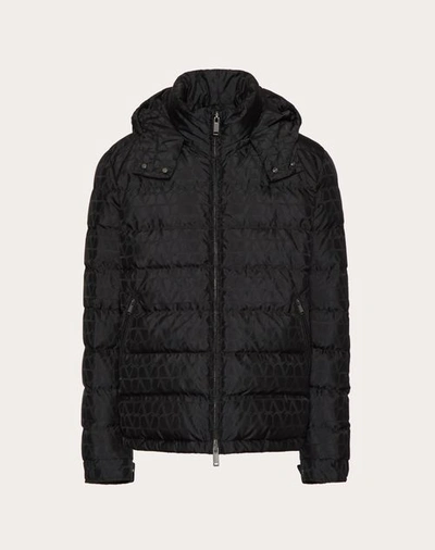 Valentino Toile Iconographe Padded Down Jacket In Black